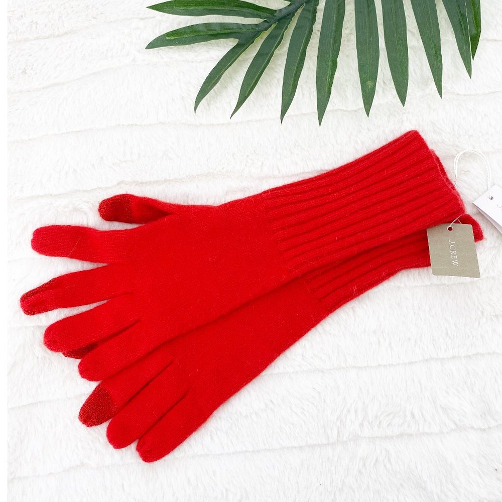 J. CREW Wool Blend Red Screen-Compatible Gloves